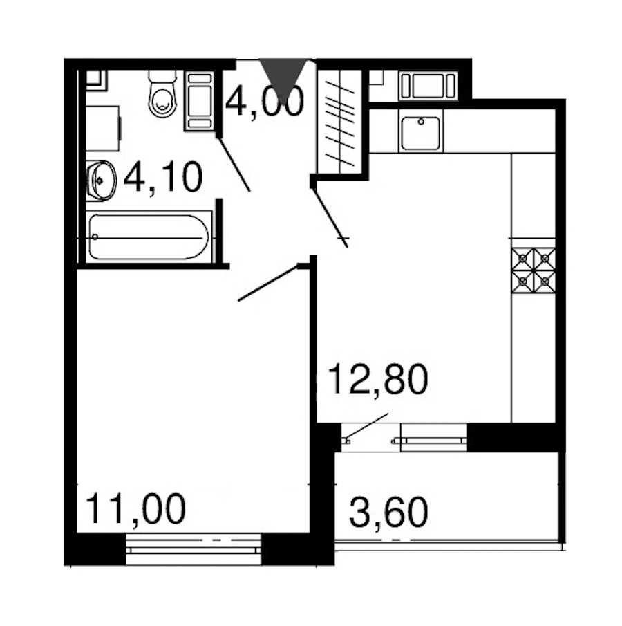 Однокомнатная квартира в : площадь 31.9 м2 , этаж: 10 – купить в Санкт-Петербурге
